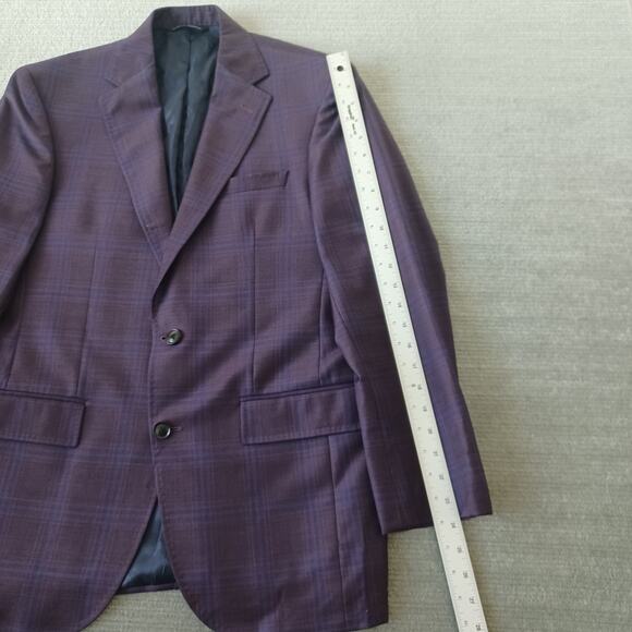 Ted Baker Endurance Jay SPJ Sport Coat Jacket Blazer Mens 40R Purple Plaid Wool - Picture 4 of 9